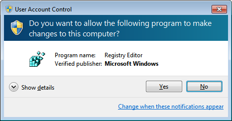 Windows User Account Control dialog