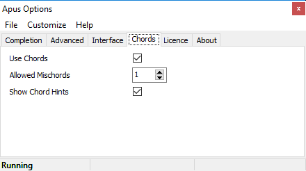 use chords option